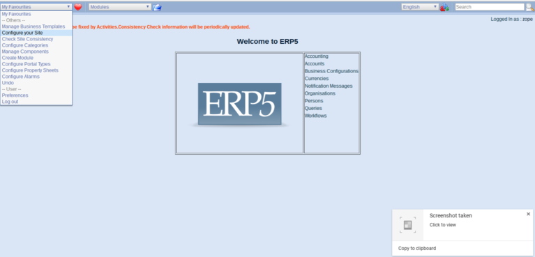 Wendelin-ERP5 Configure Site