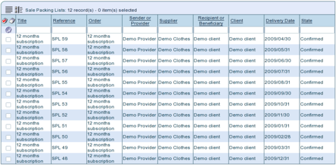 TioLive Packing Lists Module